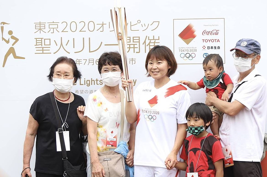 北京オリンピック代表の浜田美咲さん、聖火リレーに参加